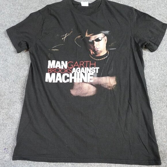 Garth Brooks Shirt Medium Black Man Against Machine Tour Double Sided - Picture 2 of 8